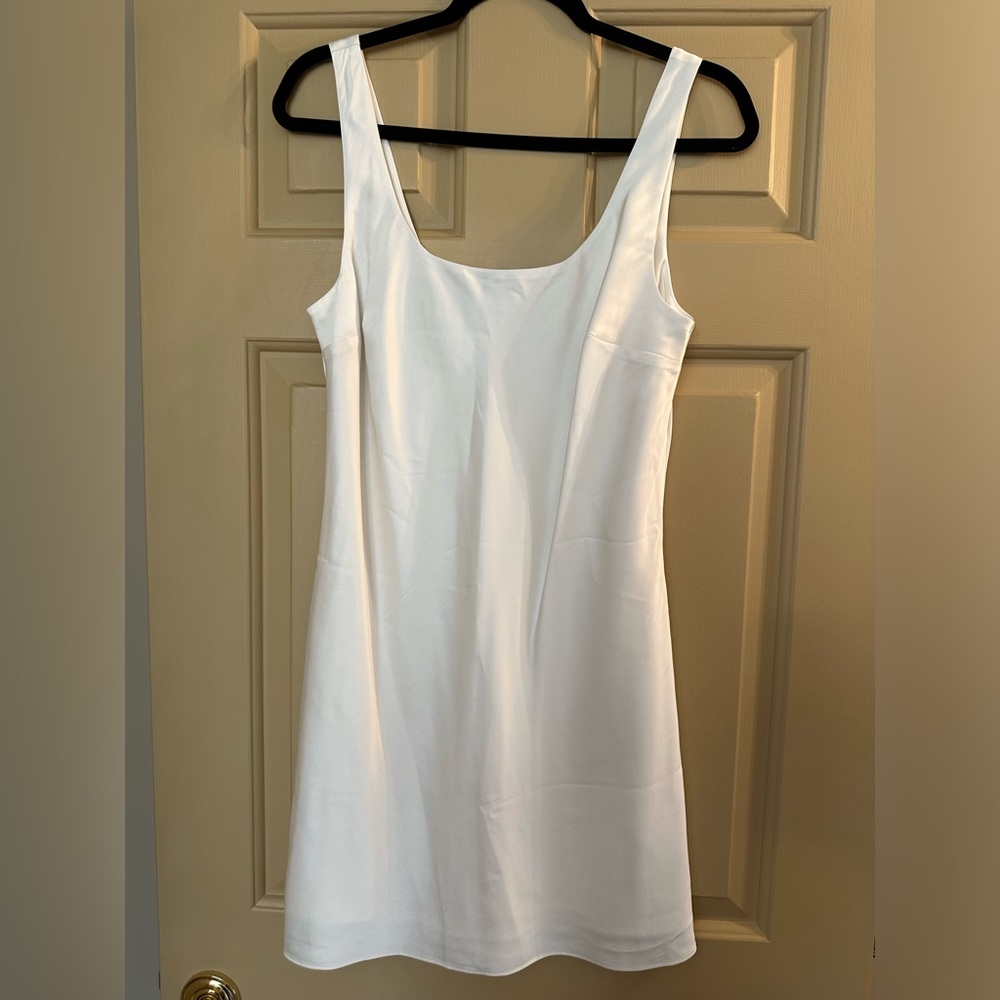 Abercrombie & Fitch Satin Mini Dress in White